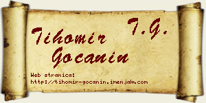 Tihomir Gočanin vizit kartica